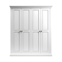 Front View Classic Three Door White Wooden Cupboard, Elegance, ai generated png