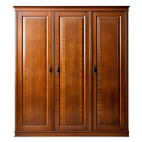 Vintage Wooden Closet with Three Doors, Front View, ai generated png