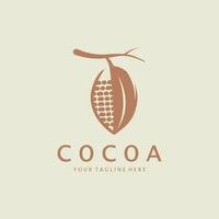 vector cacao plano logo modelo con blanco antecedentes