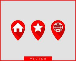 iconos del mapa. puntero marcador. icono de vector de ubicación de pin. símbolo de navegación gps.