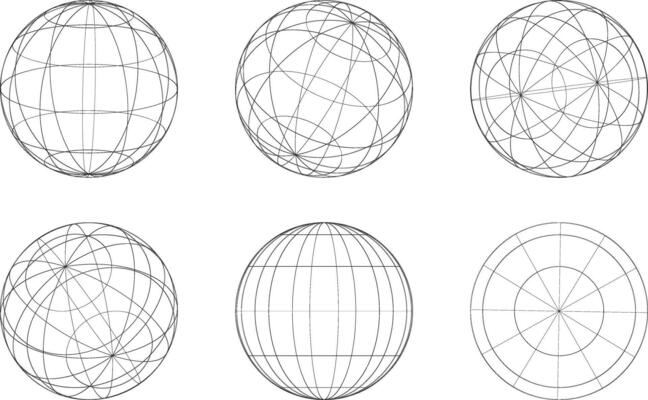 Geometric shape of sphere 3d design in technology style. Abstract circle vector illustration.