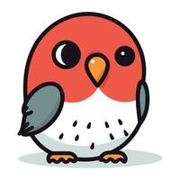 Cute cartoon bird. Vector illustration isolated on a white background.