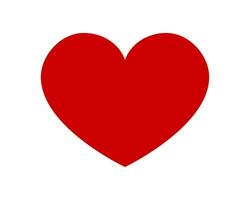 Red shape love heart icon vector isolated on white background.