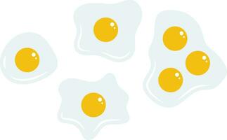 Fried eggs full color icon. Egg preparation vector illustration.