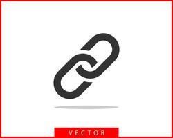 Chain link vector icon. Chainlet element flat design. Concept connection symbol isolated on white background.