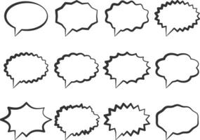 Set talk bubbles speech vector. Blank empty bubble icon design elements. Chat on line symbol template. Collection dialogue balloon stickers silhouette. vector
