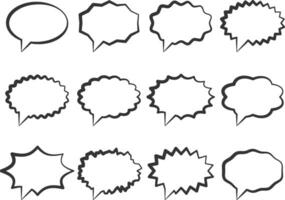 Set talk bubbles speech vector. Blank empty bubble icon design elements. Chat on line symbol template. Collection dialogue balloon stickers silhouette. vector