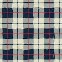 Seamless pattern paint brush plaid grunge style watercolor imitation gingham vector