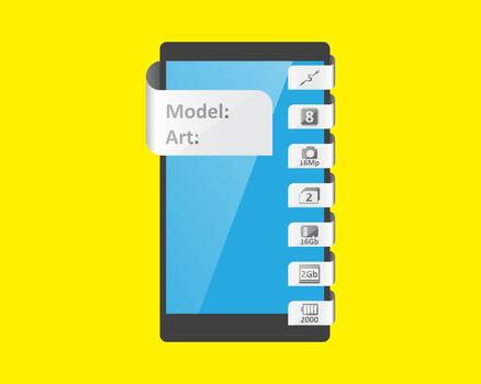 label feature for smartphone vector