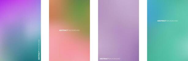 Set abstract gradient blurred background in bright vivid color. Blur vector wallpaper.