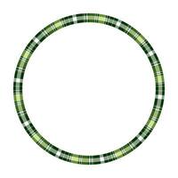 Round frame vector vintage pattern design template. Circle border designs plaid fabric texture. Scottish tartan background for collage art, gif card, handmade crafts.