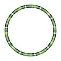 Round frame vector vintage pattern design template. Circle border designs plaid fabric texture. Scottish tartan background for collage art, gif card, handmade crafts.