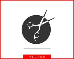 Scissor icon. Scissors vector design element or logo template. Black and white silhouette isolated.