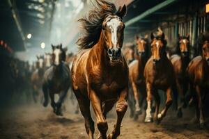 caballo carreras a el pista ai generativo foto