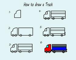 How to draw a bus. Good for drawing child kid illustration. vector illustration.