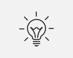 Light bulb icon vector. Llightbulb idea logo concept. Lamp electricity icons web design element. Led lights isolated silhouette. vector