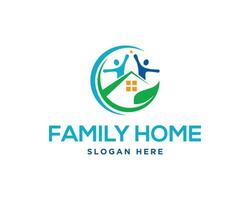 Creative Family House Logo Design Illustration. vector
