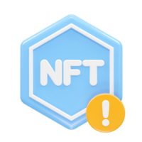 nft icono ilustración 3d representación transparente elemento png