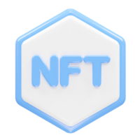 nft icona illustrazione 3d interpretazione trasparente elemento png