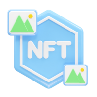 nft icono ilustración 3d representación transparente elemento png