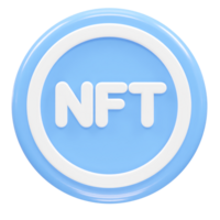 nft icono ilustración 3d representación transparente elemento png