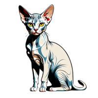 Illustrations, drawings about A Sphinx cat with a beautiful appearance. AI Generative png