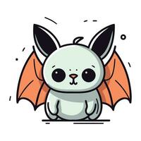 Cute cartoon bat. Vector illustration. Isolated on white background.