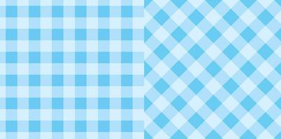 Gingham checkered plaid pattern in blue use for tablecloth, gift paper, napkin, blanket, scarf, textile and etc. vector