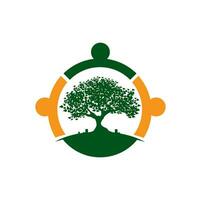 logotipos de la ecología de la hoja del árbol verde vector