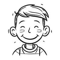 Vector illustration of a happy smiling boy. Hand drawn cartoon style.