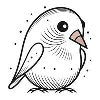 Cute cartoon bird. Hand drawn vector illustration isolated on white background.