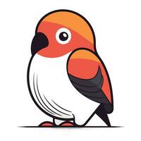 Vector illustration of a cute little bullfinch on white background.