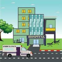 Beautiful city hospital vector art