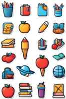 school supplies icon set, png, , clipart ai generative png