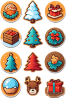 christmas icons set, christmas icons, christmas icons, christmas icons, christmas  ai generative png