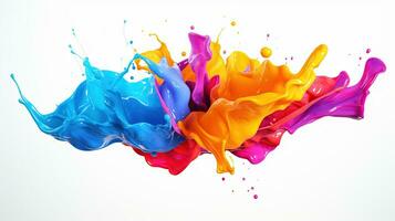 Colorful Paint Splash Isolated on the White Background photo