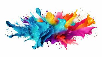 Colorful Paint Splash Isolated on the White Background photo