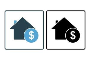 real estate icon. icon related to investments and financial concepts. Solid icon style. Simple vector design editable