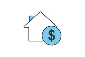 real estate icon. icon related to investments and financial concepts. Flat line icon style. Simple vector design editable