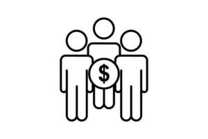 mutual fund icon. icon related to investments and financial concepts. Line icon style. Simple vector design editable