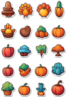 thanksgiving food icons set ai generative png