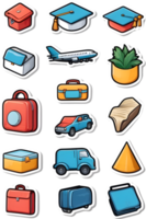 office supplies icon set, illustration ai generative png