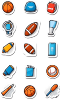 office supplies icon set, illustration ai generative png