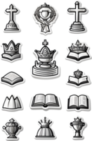 a set of icons with crowns, crowns, and other religious symbols ai generative png