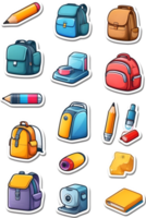 school bus icon set, set of school bus icons, school bus icons, school bus icons, ai generative png