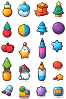 christmas icons set illustration png