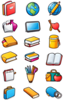 colegio autobús icono colocar, conjunto de colegio autobús iconos, colegio autobús iconos, colegio autobús iconos, ai generativo png