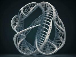 DNA double helix turns into ribs illustration photo