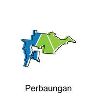 Map City of Perbaungan, Map Province of North Sumatra illustration design, World Map International vector template with outline graphic sketch style isolated on white background