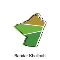 Map City of Bandar Khalipah High detailed illustration design, World map country vector illustration template